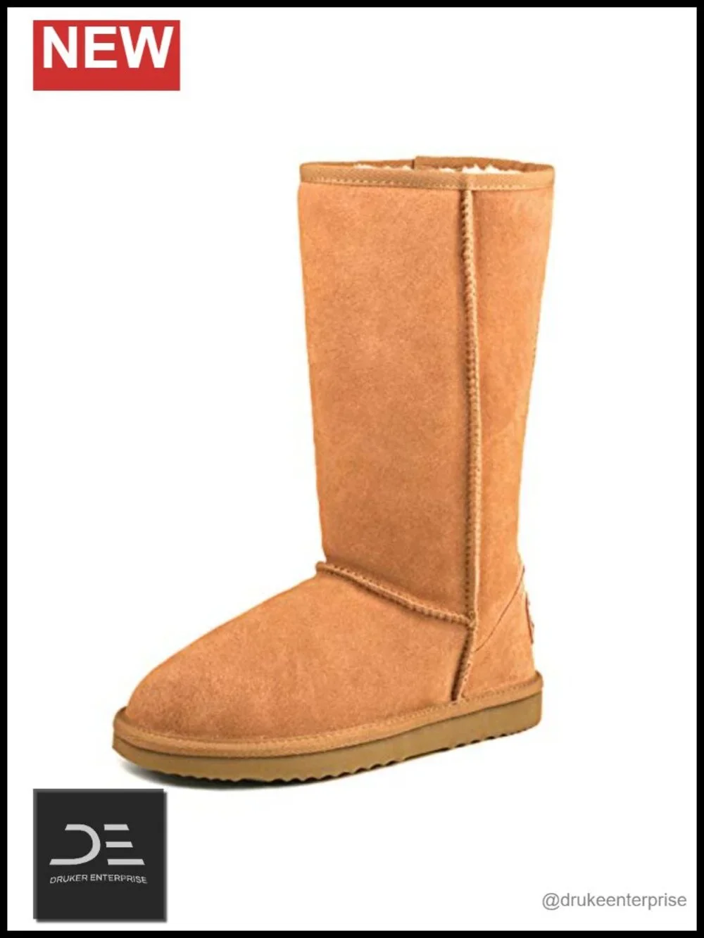 Genuine Suede Women's Waterproof Mid-Calf Snow Boots Faux Fur Winter